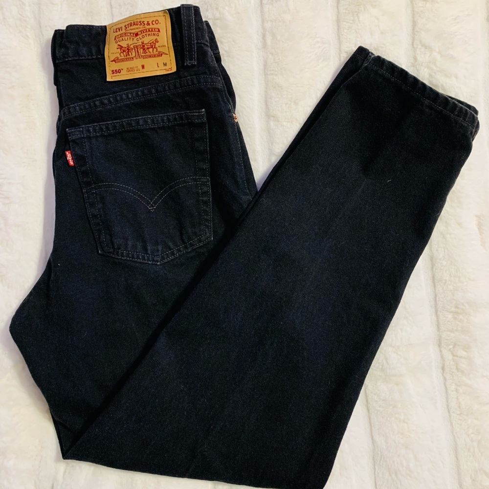 Vintage Levi Strauss 550 Relaxed Fit Black Denim Jeans